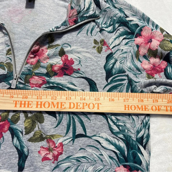 TOMMY BAHAMA Womens Partial Zip Front Pullover Athletic Top Gray Floral Size XS - Picture 7 of 8